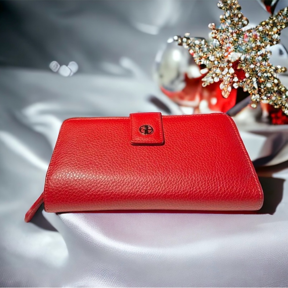 COPY - Giani Bernini Softy Pebble Leather All In One Zip Around Wallet Red/Silv…